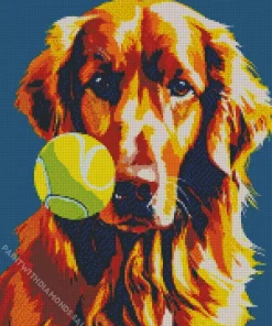 Vizsla With Tennis Ball Diamond Painting