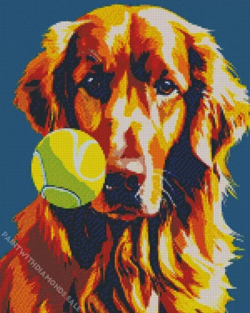 Vizsla With Tennis Ball Diamond Painting