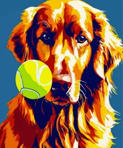 Vizsla With Tennis Ball Diamond Painting