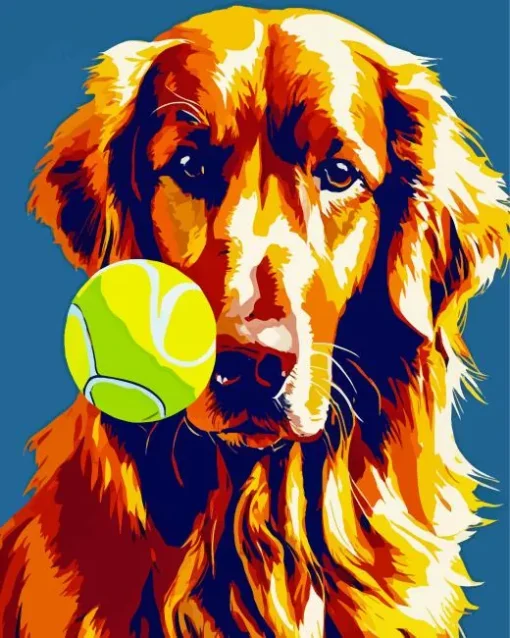 Vizsla With Tennis Ball Diamond Painting