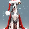 Weimaraner In Christmas Hat Diamond Painting