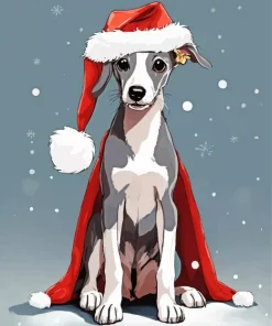 Weimaraner In Christmas Hat Diamond Painting