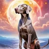 Weimaraner In Sky Diamond Painting