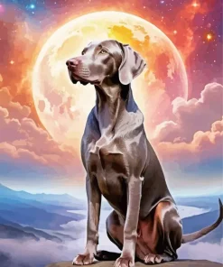 Weimaraner In Sky Diamond Painting