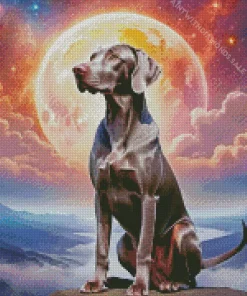 Weimaraner In Sky Diamond Painting