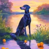 Weimaraner Silhouette Diamond Painting