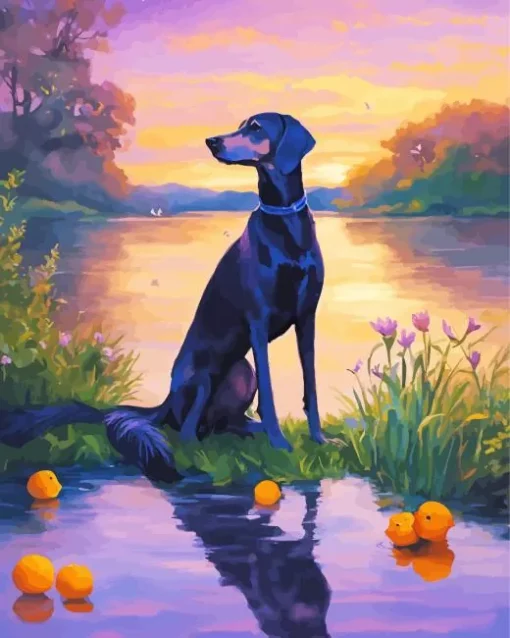 Weimaraner Silhouette Diamond Painting