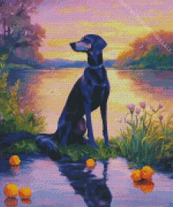 Weimaraner Silhouette Diamond Painting