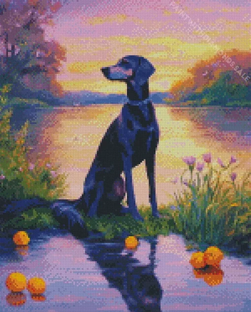 Weimaraner Silhouette Diamond Painting