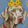 Weimaraner With Crown Diamond Painting