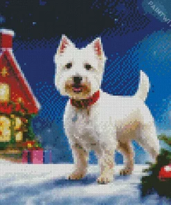 West Highland Terrier In Snow Diamond Painting