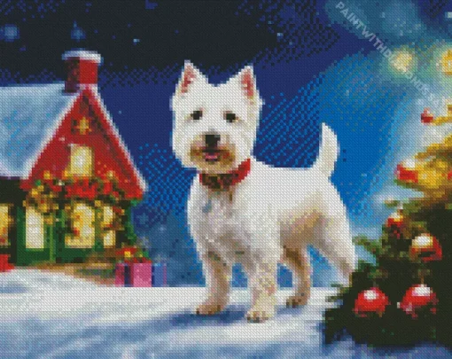 West Highland Terrier In Snow Diamond Painting