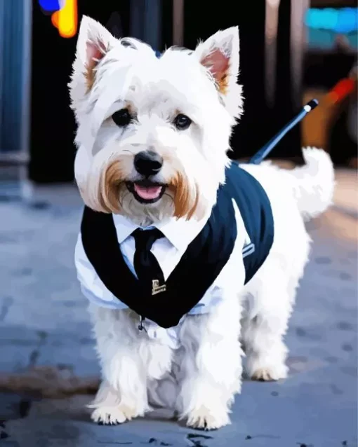 West Highland Terrier In Suit Diamond Painting