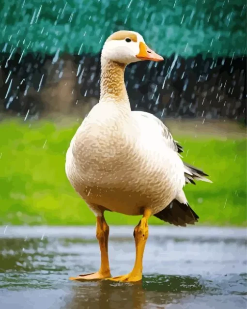 Wood Duck In Rain Diamond Painting