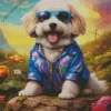 Zuchon Dog With Sunglasses Diamond Painting