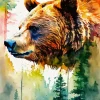 Abstract Brown Bear Head Diamond Painting