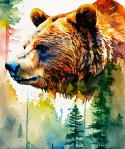 Abstract Brown Bear Head Diamond Painting