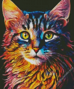 Abstract Calico Cat Diamond Painting