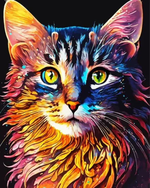 Abstract Calico Cat Diamond Painting