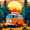 Abstract Camper Van Diamond Painting