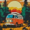 Abstract Camper Van Diamond Painting