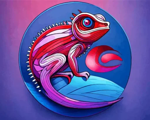 Abstract Chameleon Diamond Painting