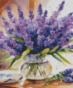 Abstract Lavender Vase Diamond Painting