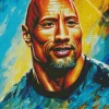 Abstract Dwayne Johnson Diamond Painting