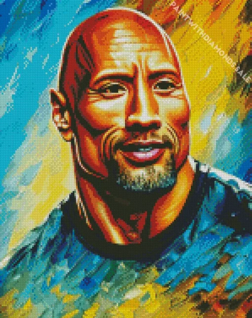 Abstract Dwayne Johnson Diamond Painting