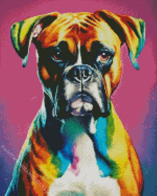 Adorable Boxer Dog Diamond Painting