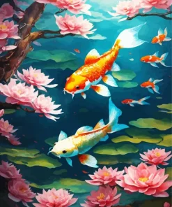 Adorable Koi Fishes Diamond Painting