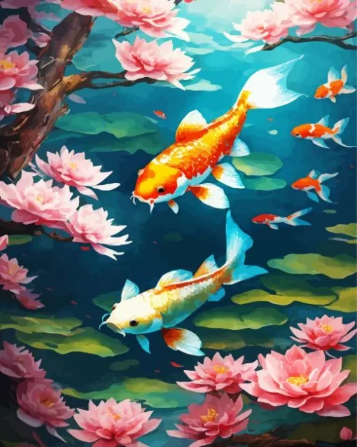 Adorable Koi Fishes Diamond Painting