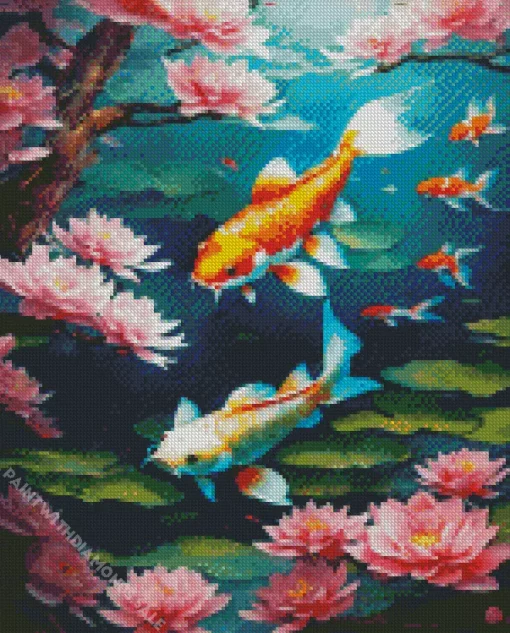 Adorable Koi Fishes Diamond Painting