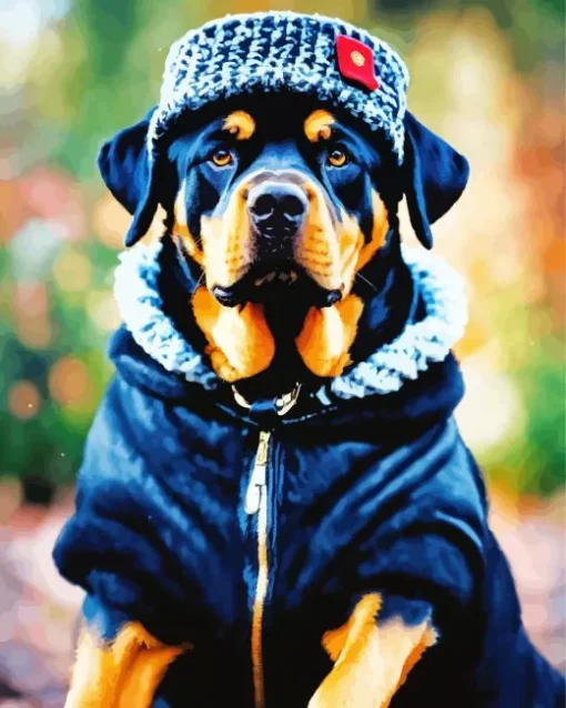 Adorable Rottweiler Diamond Painting