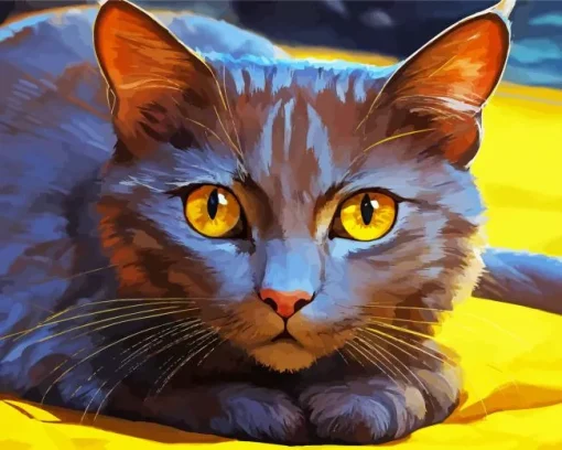 Adorable Russian Blue Diamond Painting