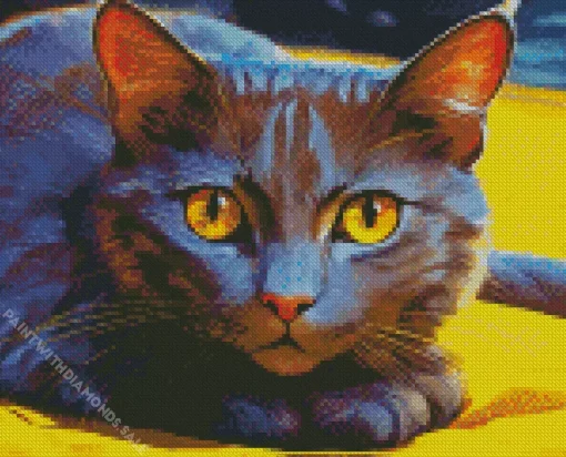 Adorable Russian Blue Diamond Painting