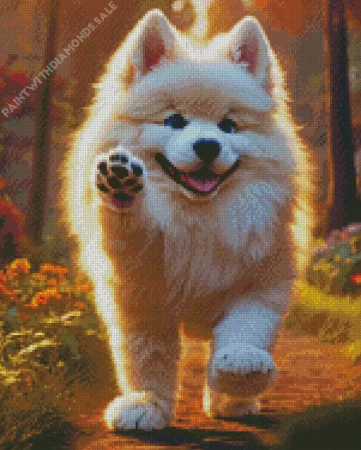 Adorable Japanese Spitz Diamond Painting