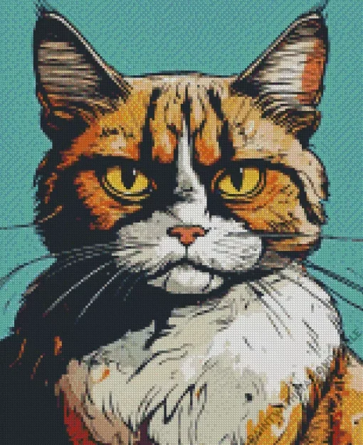 Angry Calico Cat Diamond Painting