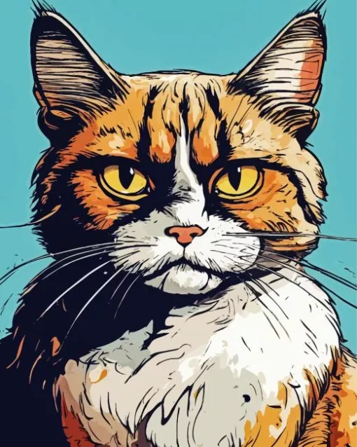 Angry Calico Cat Diamond Painting