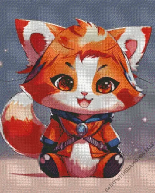 Anime Red Panda Diamond Painting