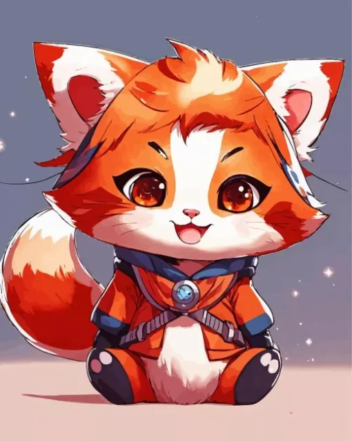 Anime Red Panda Diamond Painting