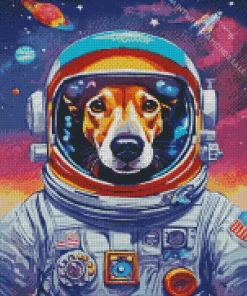 Astronaut Greyhound Dog Diamond Painting