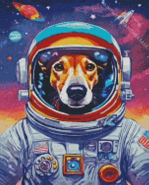 Astronaut Greyhound Dog Diamond Painting