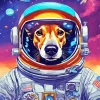 Astronaut Greyhound Dog Diamond Painting