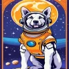 Astronaut Husky Dog Diamond Painting