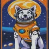 Astronaut Husky Dog Diamond Painting