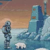 Astronaut And Polar Bear Diamond Painting