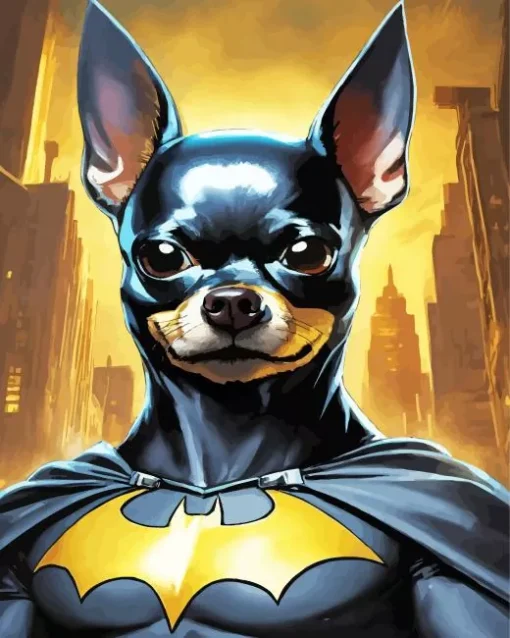 Batman Miniature Pinscher Diamond Painting