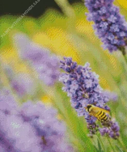 Bee And Lavender Diamond Painting