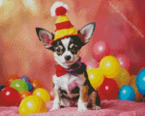 Birthday Chihuahua Diamond Painting